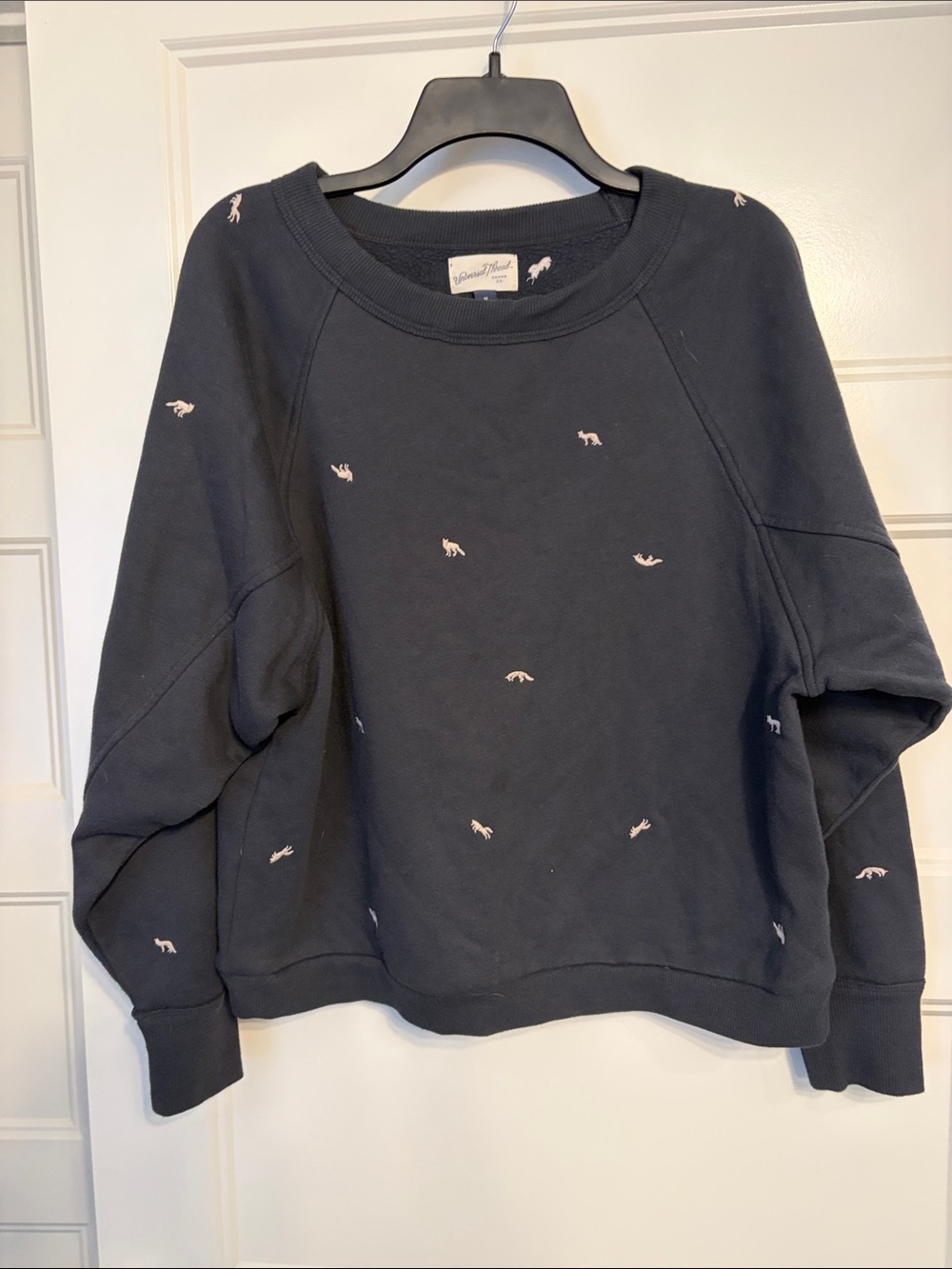 Sovereign Code Navy Crewneck Sweatshirt with Light Pink Embroidery